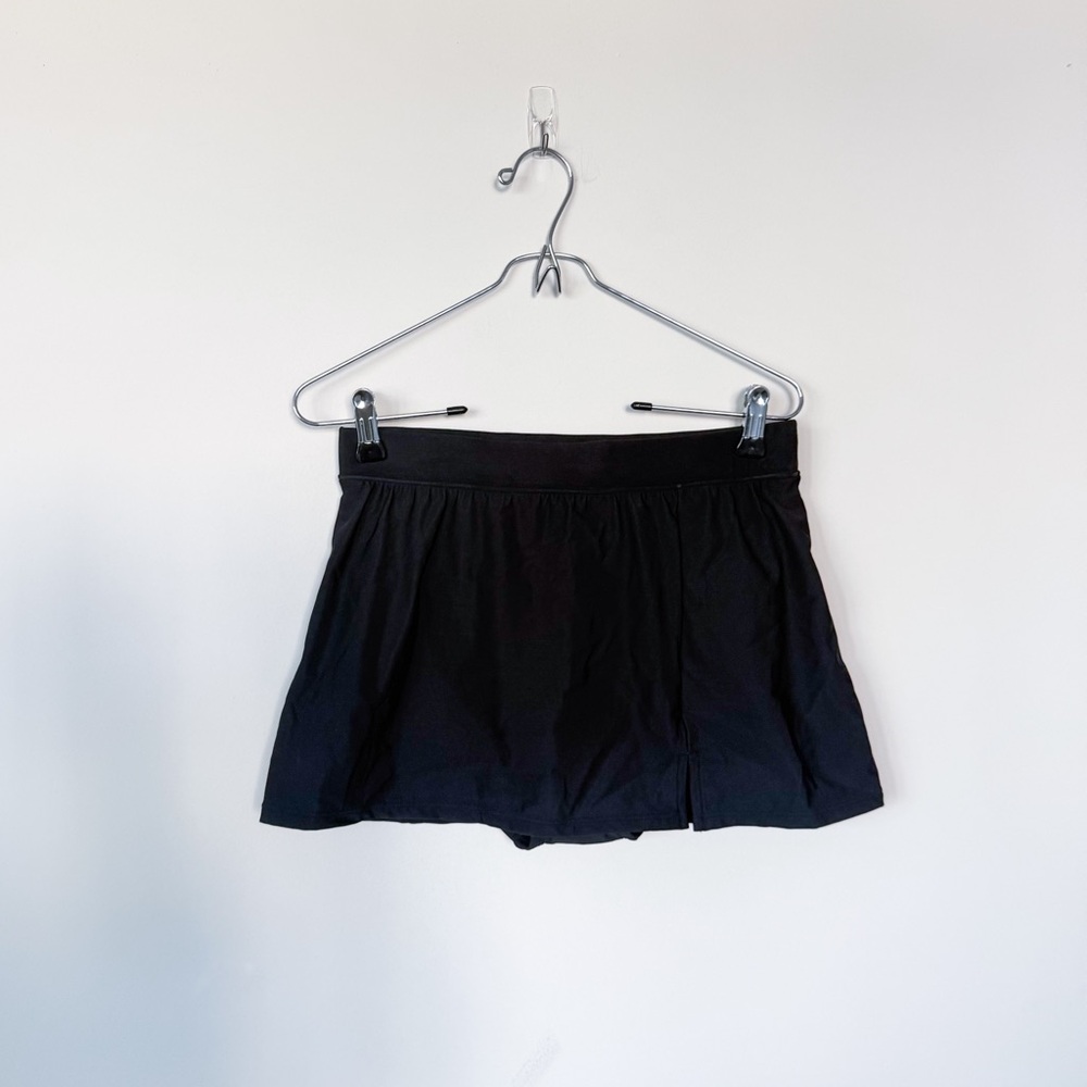 3/$20⚡️ NWT Aqua Green Mini Swim Skort Black Skirted Bottom Side Slit